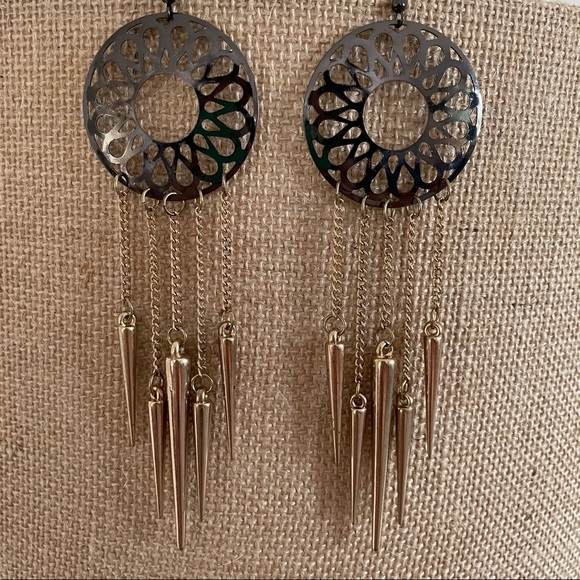 Large Boho Style Earrings - Picture 2 of 3